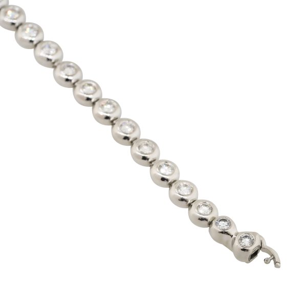 Tiffany & Co. Platinum 3ctw Diamond Doughnut Bezel Set Tennis Bracelet