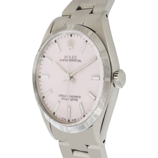 Rolex 1007 Oyster Perpetual Stainless Steel Pink Dial Watch
