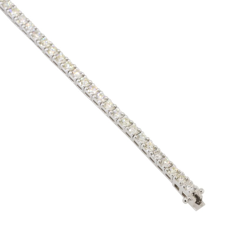 18k White Gold 5.29ctw Round Brilliant Diamond Tennis Bracelet