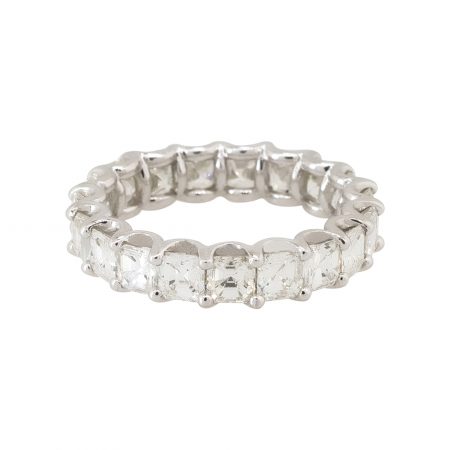 14k White Gold 3.68ctw Asscher Cut Diamond Eternity Band