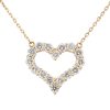 14k Yellow Gold 2.16ctw Diamond Open Heart Pendant Necklace