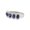 14k White Gold Oval Cut Sapphire & Diamond Halo Ring