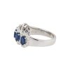 14k White Gold Oval Cut Sapphire & Diamond Halo Ring