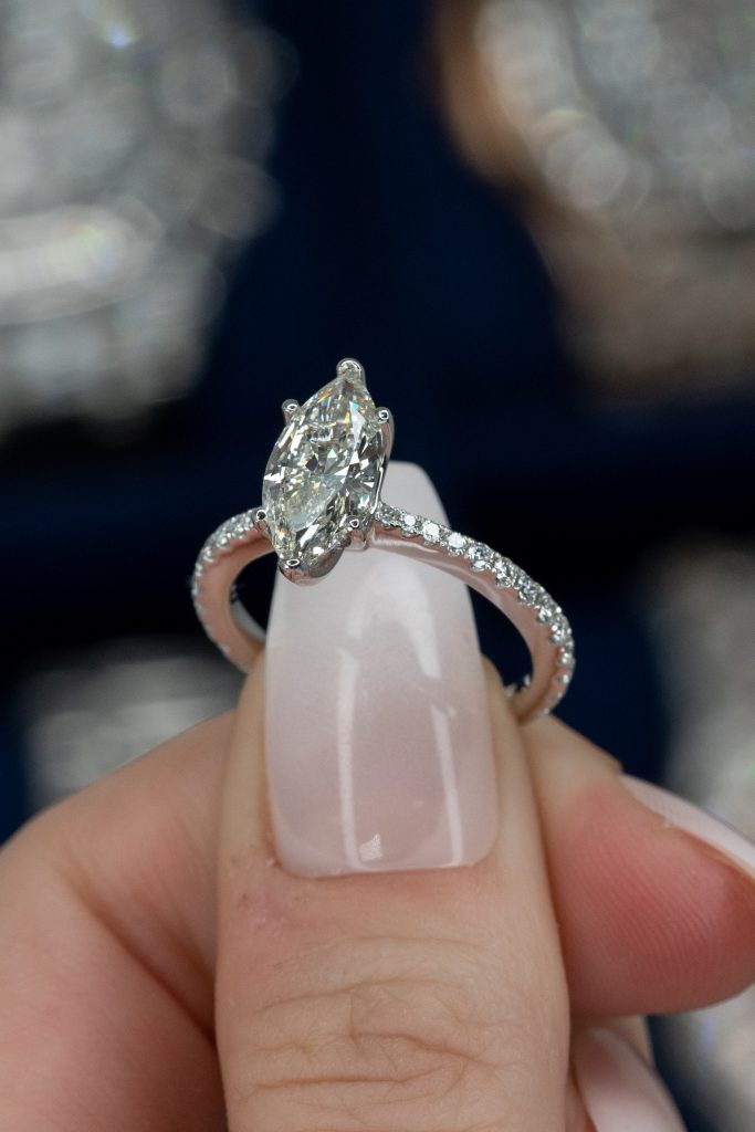 2 CT White Gold Marquise Engagement Ring