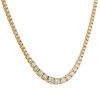 14k Yellow Gold 4.20ctw Round Brilliant Graduated Tennis Necklace