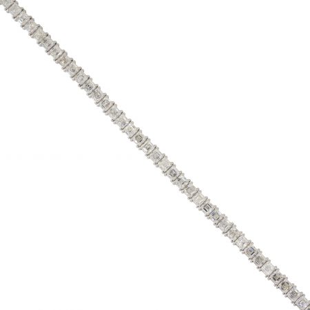 18k White Gold 9.40ctw Asscher Cut Diamond Tennis Bracelet