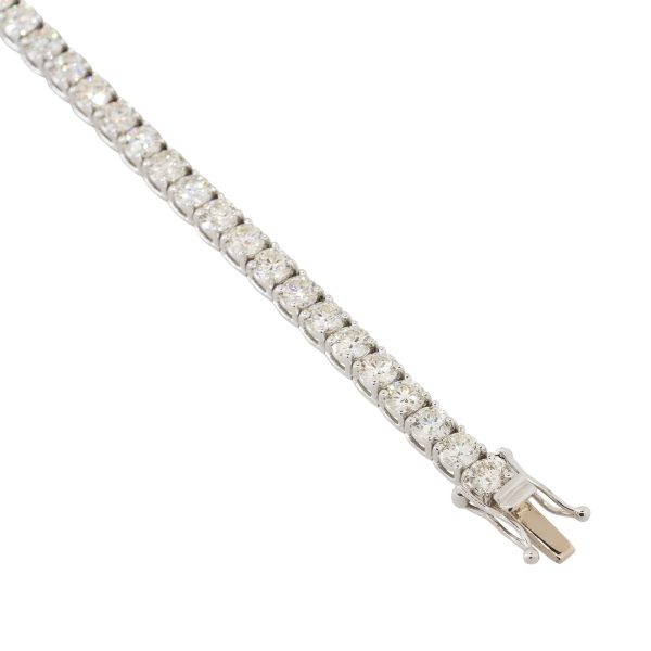 14k White Gold 8.69ctw Round Brilliant Diamond Tennis Bracelet