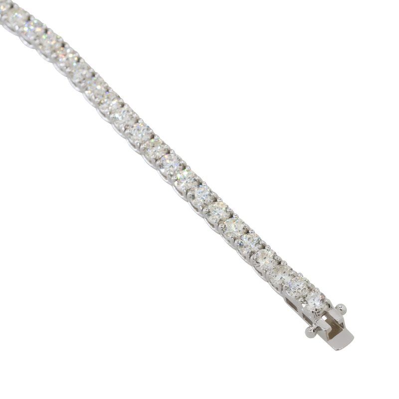 14k White Gold 8.69ctw Round Brilliant Diamond Tennis Bracelet