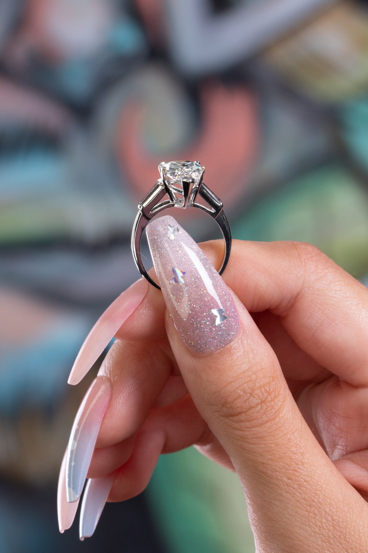 luxury pear diamond ring