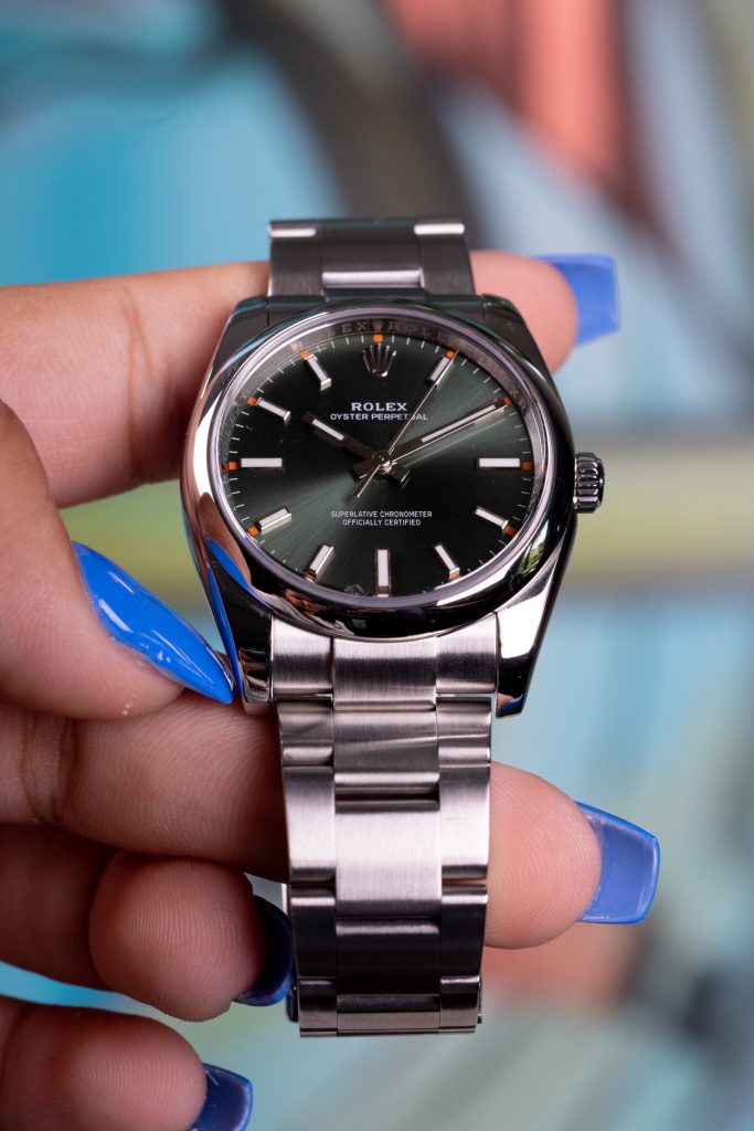 the Rolex Milgauss watch with a GV dial