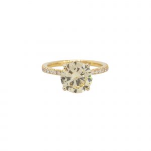 18k Yellow Gold 3.29ctw Round Brilliant Diamond Engagement Ring