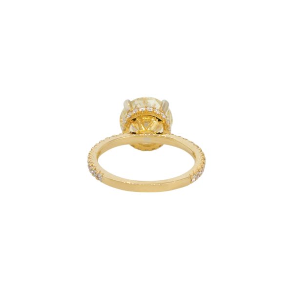 18k Yellow Gold 3.29ctw Round Brilliant Diamond Engagement Ring