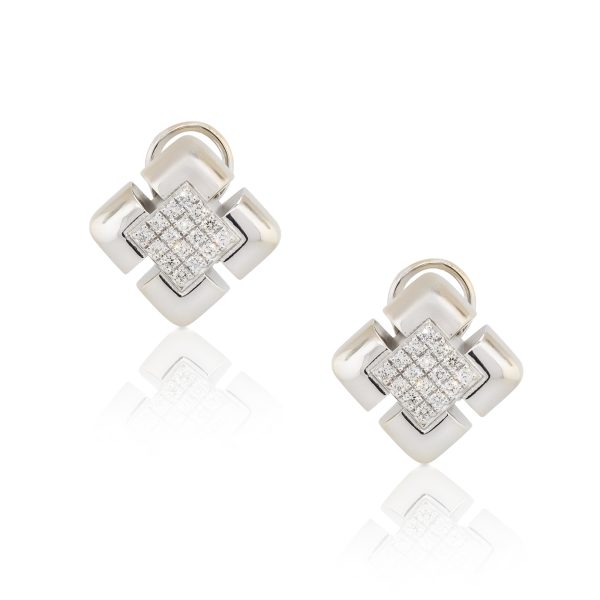 14k White Gold 0.50ctws Diamond Pave Rhombus Earrings
