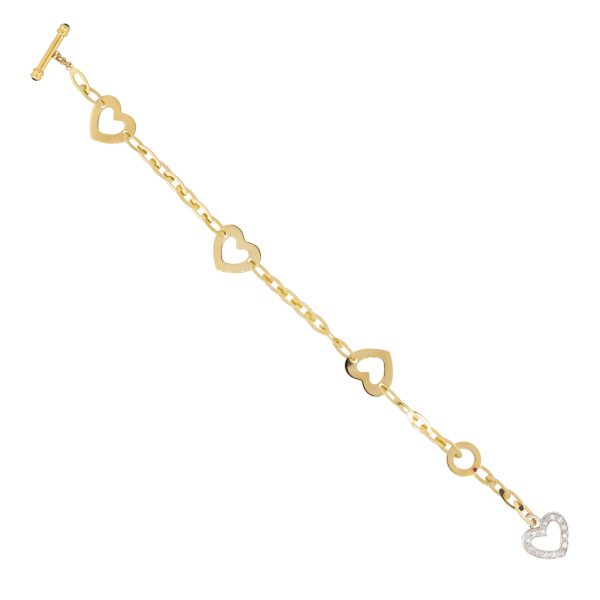 Roberto Coin 18k Yellow Gold Chic And Shine Heart Bracelet