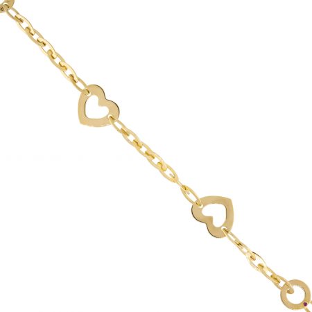 Roberto Coin 18k Yellow Gold Chic And Shine Heart Bracelet