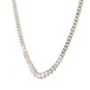 14k White Gold 9.5ctw Graduated Diamond Tennis Necklace