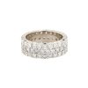 14k White Gold 2.50ctw Three Row Diamond Wide Band