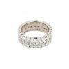 14k White Gold 2.50ctw Three Row Diamond Wide Band