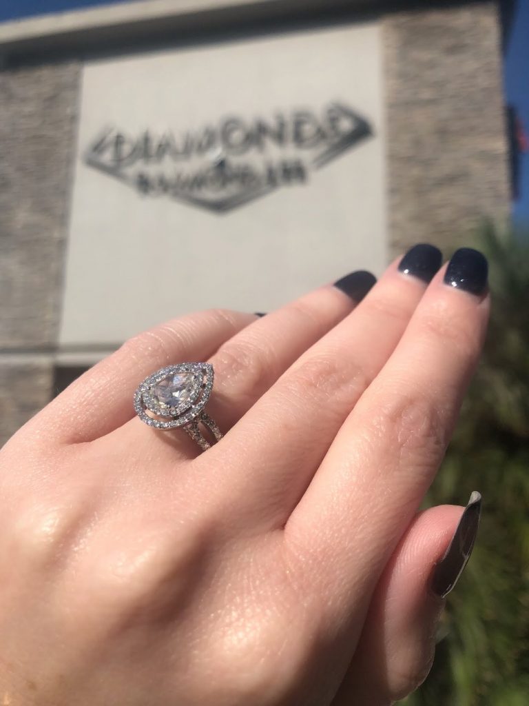 a well-cut luxury pear diamond ring