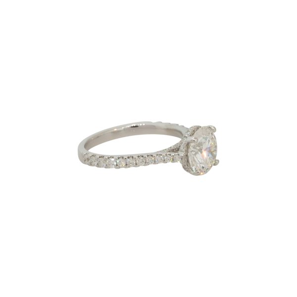 GIA Certified Triple X 18k White Gold 3.09ctw Round Brilliant Diamond Engagement Ring