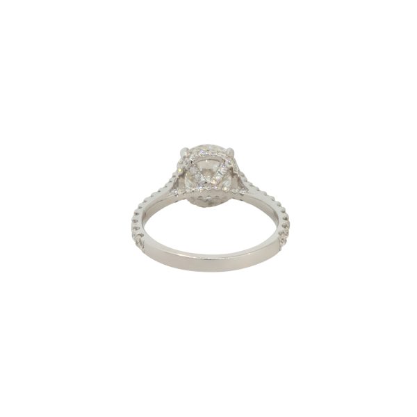 GIA Certified Triple X 18k White Gold 3.09ctw Round Brilliant Diamond Engagement Ring