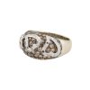 18k White Gold Champagne and White Pave Diamond Dome Ring
