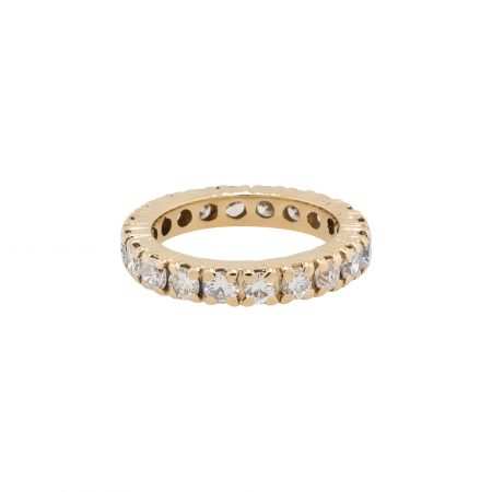 14k Yellow Gold Round Cut Diamond Eternity Band