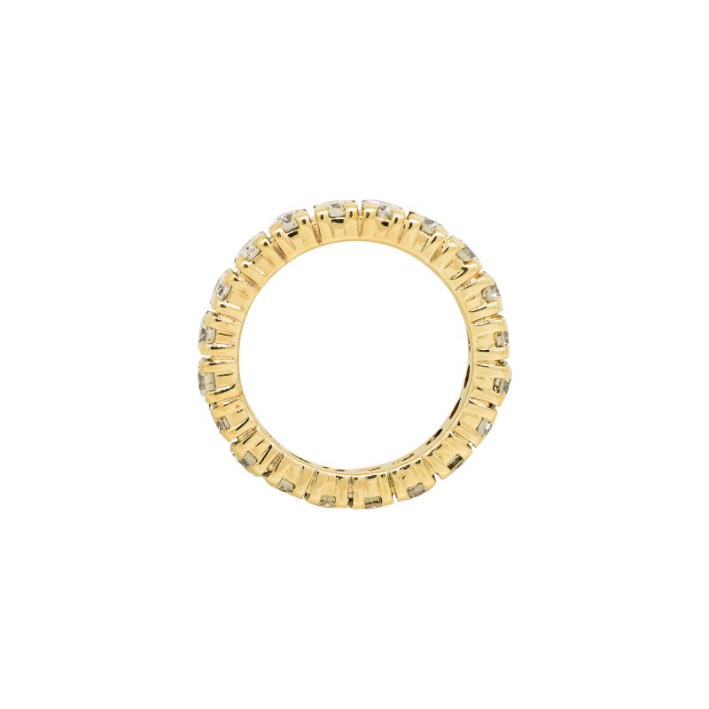 14k Yellow Gold Natural 2.0 Carat Round Brilliant Diamond Eternity Ring