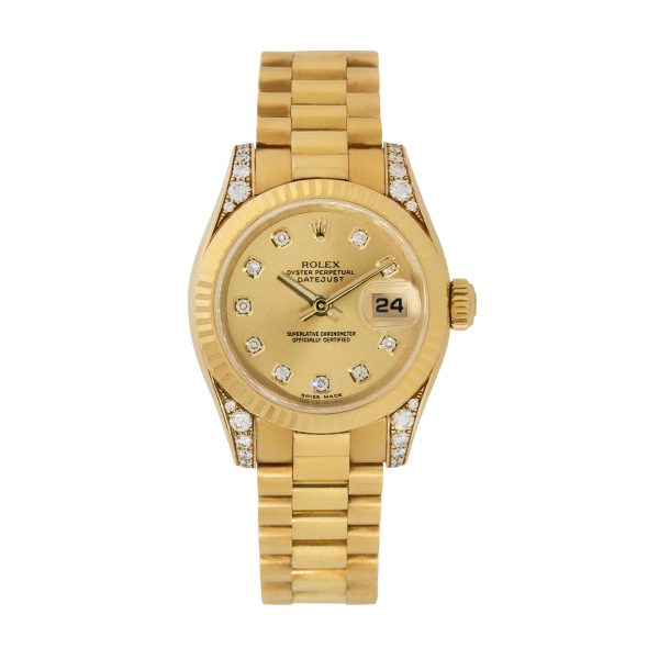 Rolex 179238 Datejust 18k Ladies Champagne Dial Diamond Watch