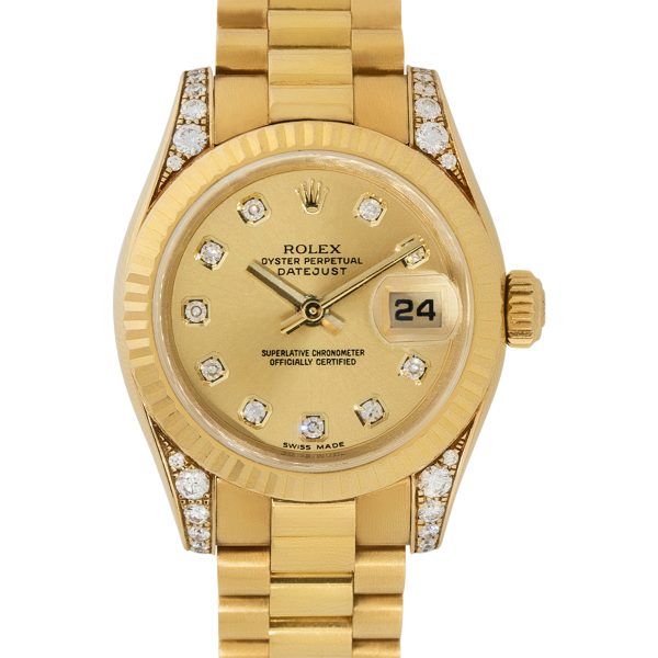 Rolex 179238 Datejust 18k Ladies Champagne Dial Diamond Watch