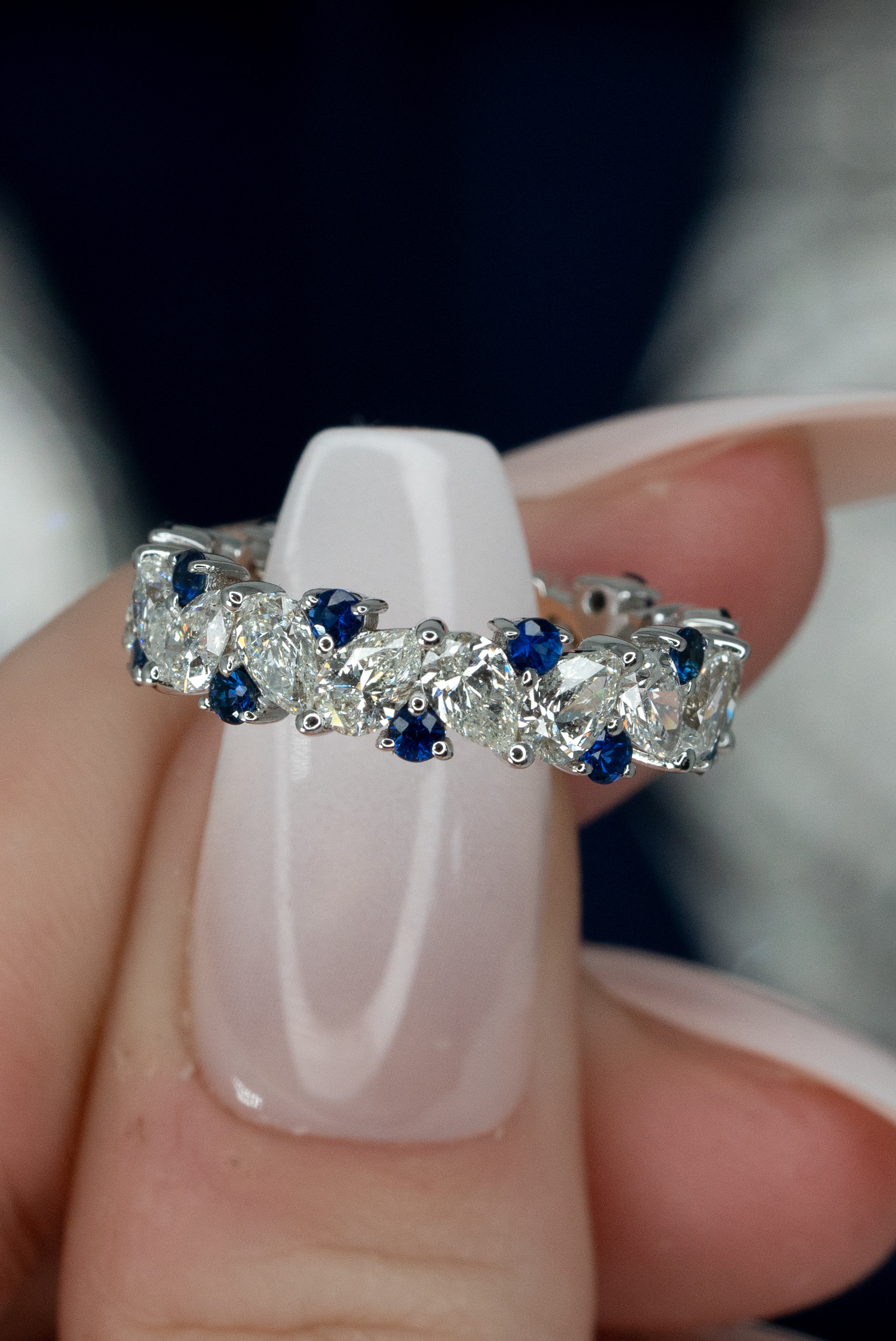 Sapphire and Diamond Cluster Ring – Raymond Lee Jewelers