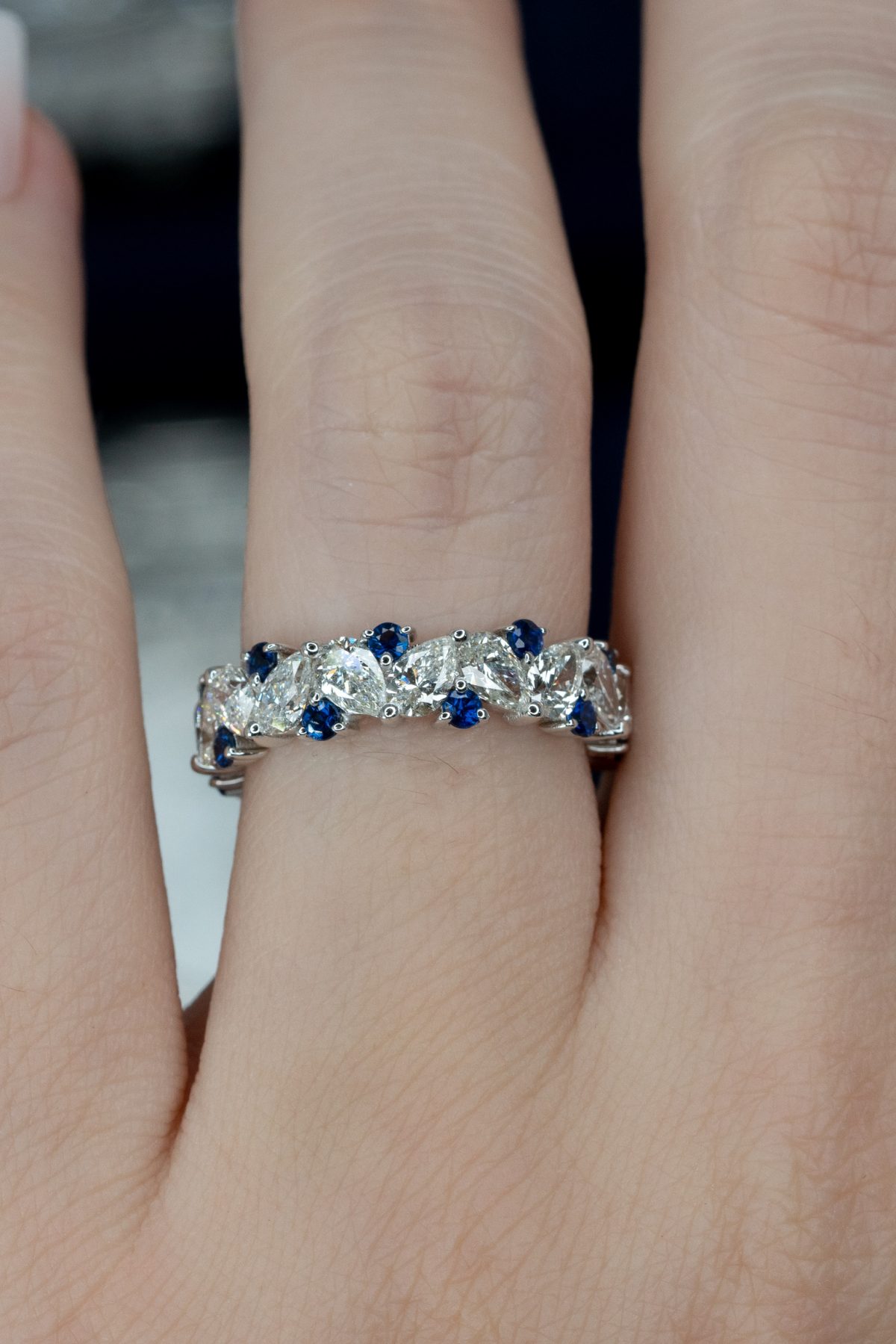 Sapphire and Diamond Cluster Ring – Raymond Lee Jewelers