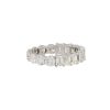 14k White Gold 4.61ctw Round and Emerald Cut Diamond Eternity Band Ring