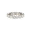 14k White Gold 4.61ctw Round and Emerald Cut Diamond Eternity Band Ring