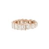 14k Rose Gold 7.37ctw Round and Emerald Cut Diamond Eternity Band Ring