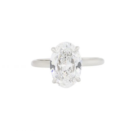 Platinum 3.05ct Diamond Oval GIA Certified Engagement Ring