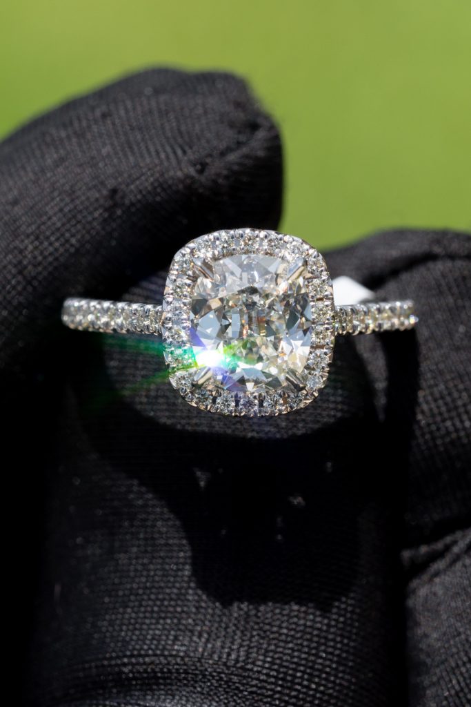 a cushion engagement ring
