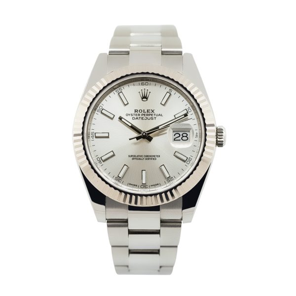 Rolex 126334 Datejust Silver Stick Dial Fluted Bezel Stainless Steel Watch