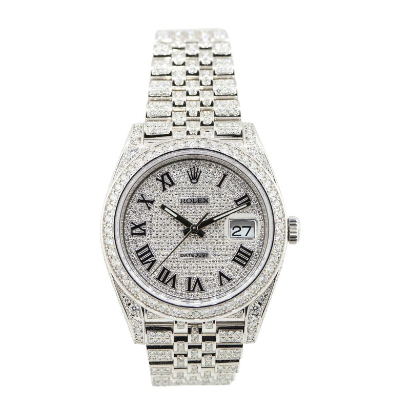 Rolex 126300 Datejust II Pave Diamond Dial Diamond Bezel Stainless Steel Watch