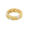 18k Yellow Gold 0.78ctw Diamond and Yellow Sapphire Pave Band Ring