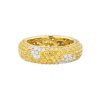 18k Yellow Gold 0.78ctw Diamond and Yellow Sapphire Pave Band Ring