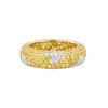 18k Yellow Gold 0.78ctw Diamond and Yellow Sapphire Pave Band Ring