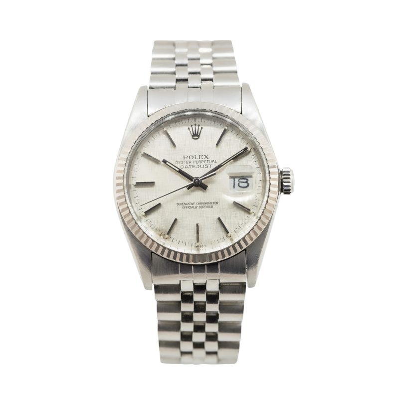 Rolex 16014 Datejust Silver Dial Fluted Bezel Stainless Steel Watch