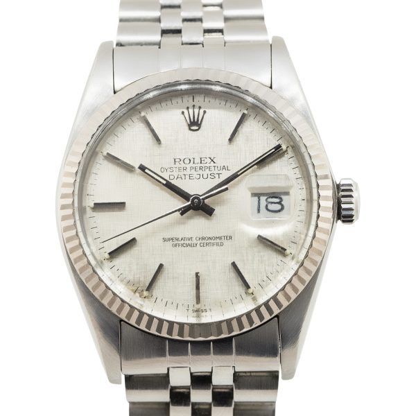 Rolex 16014 Datejust Silver Dial Fluted Bezel Stainless Steel Watch