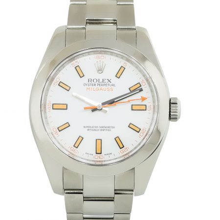 Rolex 116400 Milgauss Oyster Perpetual White Dial Stainless Steel Watch