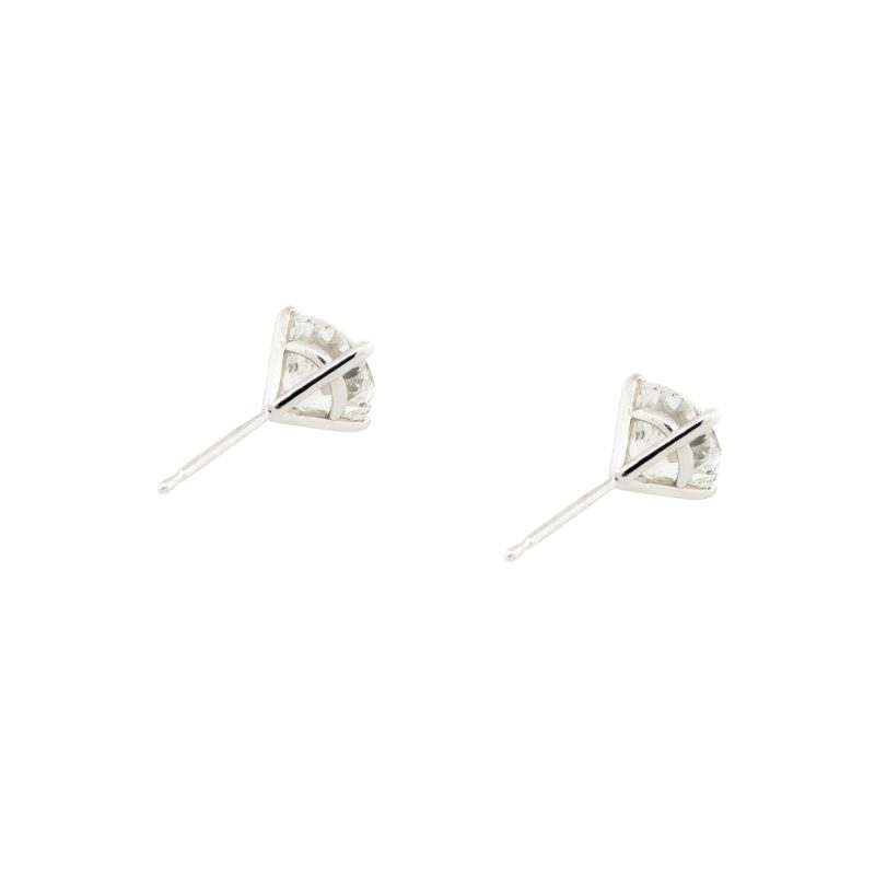 Lab Created 2.73ctw Diamond 14k White Gold Stud Earrings