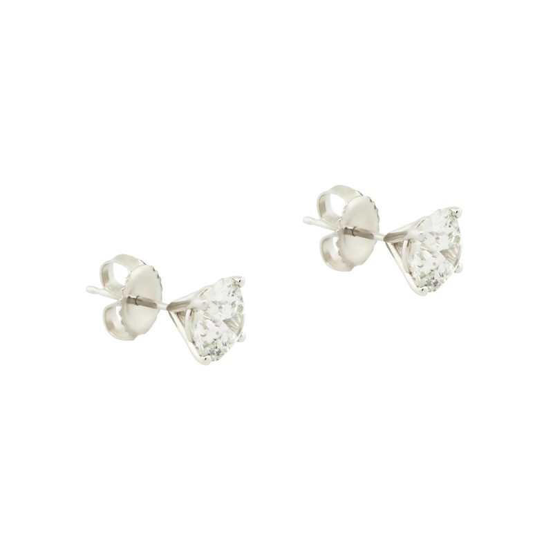 Lab Created 2.73ctw Diamond 14k White Gold Stud Earrings