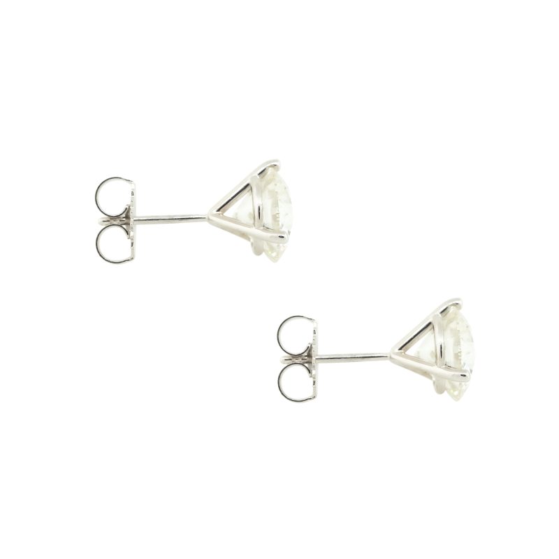 Lab Created 4.02ctw Diamond 14k White Gold Stud Earrings