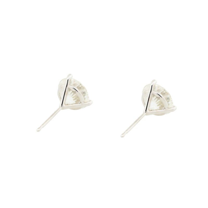 Lab Created 4.02ctw Diamond 14k White Gold Stud Earrings