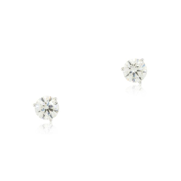 Lab Grown 5.41ctw Diamond 14k White Gold Stud Earrings